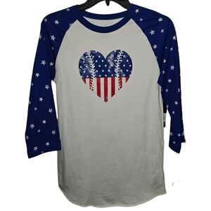 NWT Adidas Girls Softball USA Tee